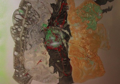 Explosion - Peinture à l'huile sur résine