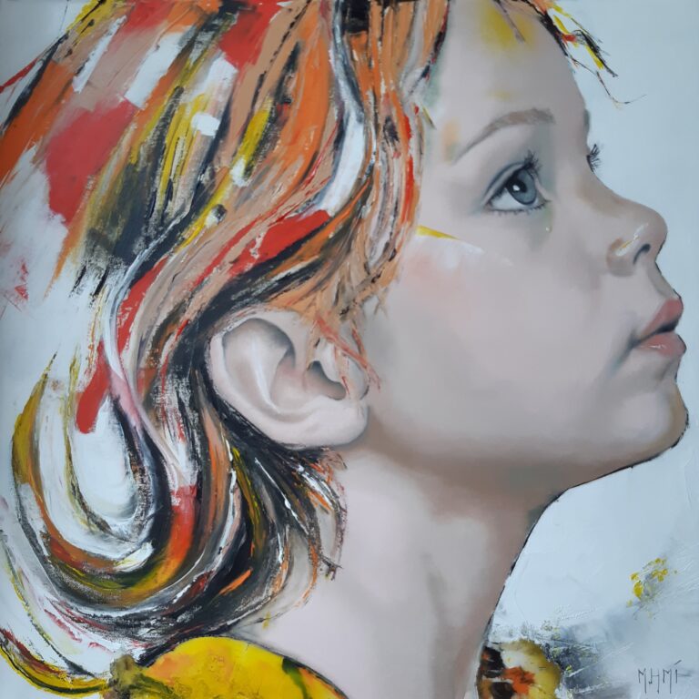 tableau huile artiste peintre petite fille pleurs couleurs artpaint huile