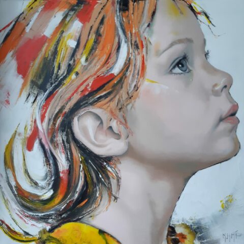 tableau huile artiste peintre petite fille pleurs couleurs artpaint huile