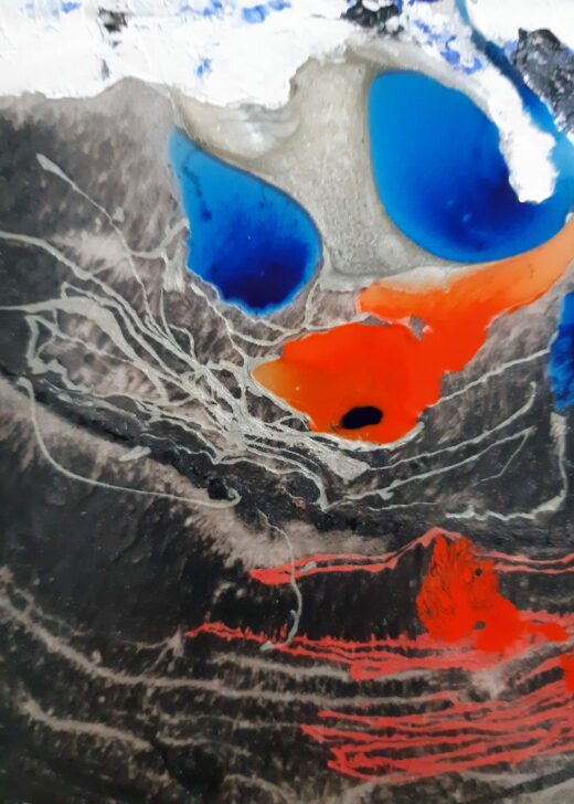 peinture tableau pinceaux couteaux huile résine artiste peintre contemporain portrait femme noir couleurs figuratif chapeau dos