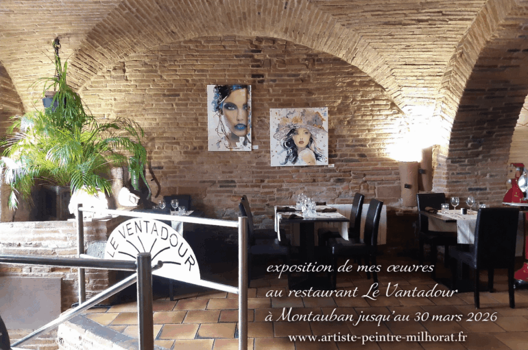 exposition art oeuvre artiste peintre restaurant portrait femme cheval résine huile pinceaux couteaux