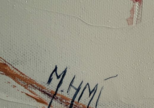 tableau signature artiste peintre dans ma bulle authenticité unique pièce original huile couteaux